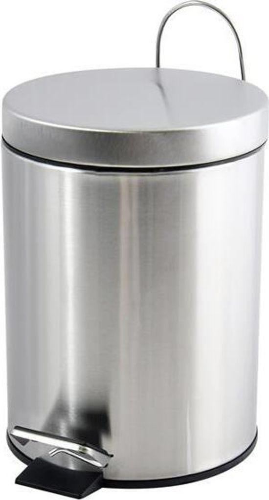 MSV kleiner Treteimer fur Bad/Toilette - silber glanzend - Produktbild 