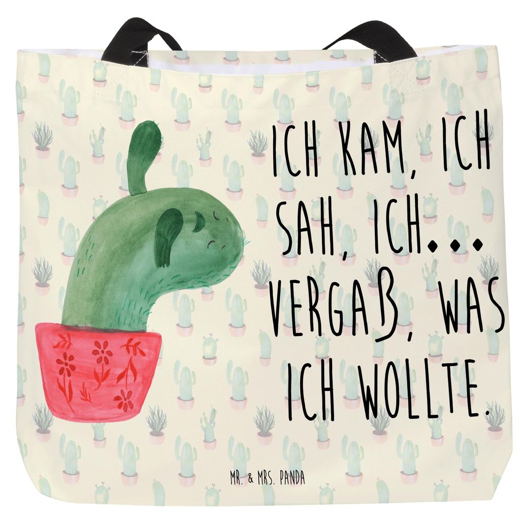 Mr. & Mrs. Panda Tote Bag Kaktus Mama - Kaktus Grün - Geschenk, Tasche, Motivation, Ärger, Strandtasche, Stoffbeutel, Reisetasche, Kakteen, Büro...