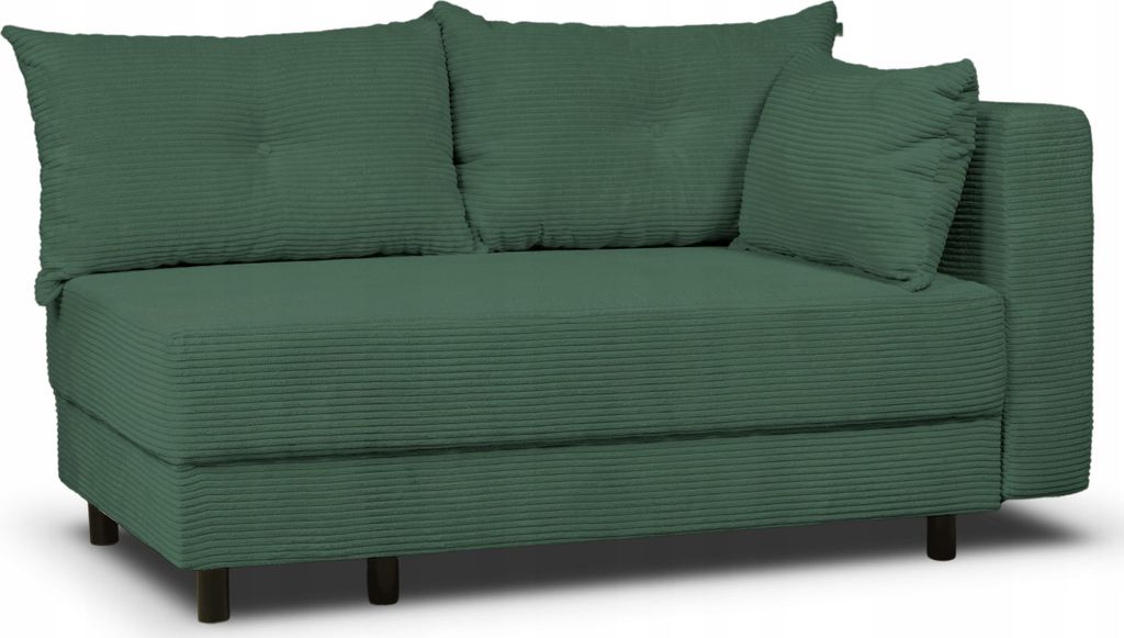 Schlafsofa - mit Bettkasten - Grün - 3 Sitzer Sofa - Couch mit Schlaffunktion - Stilvoll Bettsofa - Wohnzimmer Polstersofa - Rechts - ZOOMY
