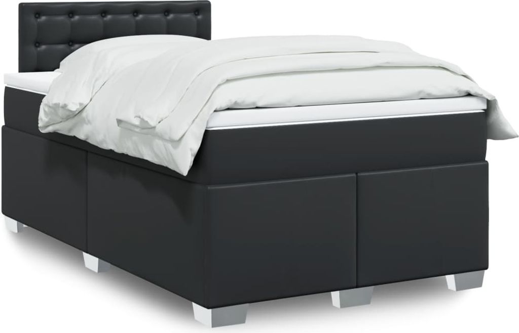 Maison Exclusive - Boxspringbett mit Matratze Schwarz 120x200 cm Kunstleder