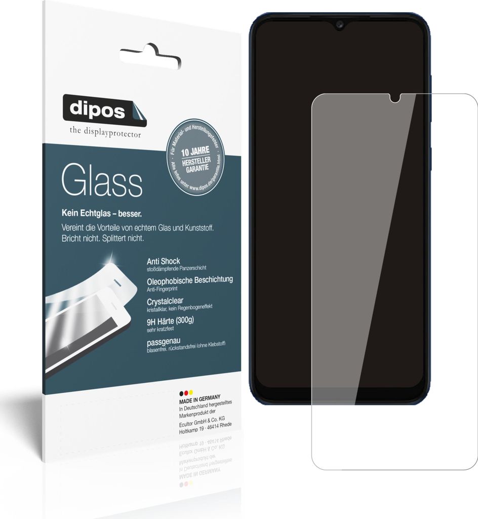 1x Schutzfolie für Samsung Galaxy A03 Core - Anti-Shock 9H Folie dipos Glass Kunststoffglas