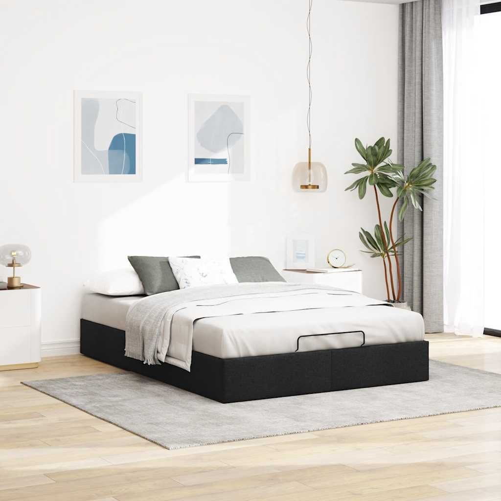 Maison Exclusive - Ottoman-Bett ohne Matratze Schwarz 140x190 cm Stoff