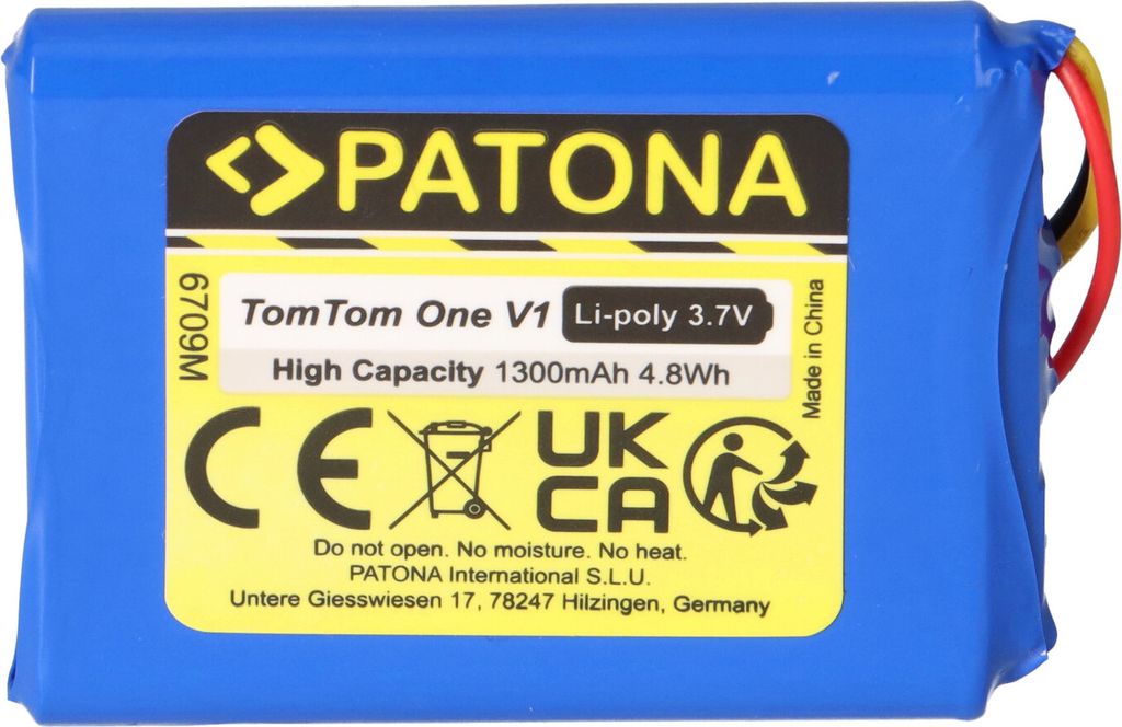 Akku kompatibel TomTom One V1 3,7V 1,3Ah