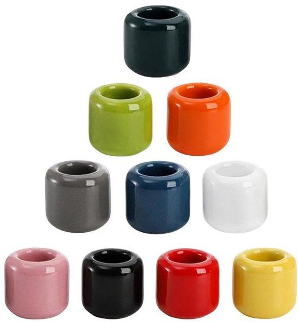 Keramik-Kaarsenhalter Meditationskerzen 10er-Set bunt