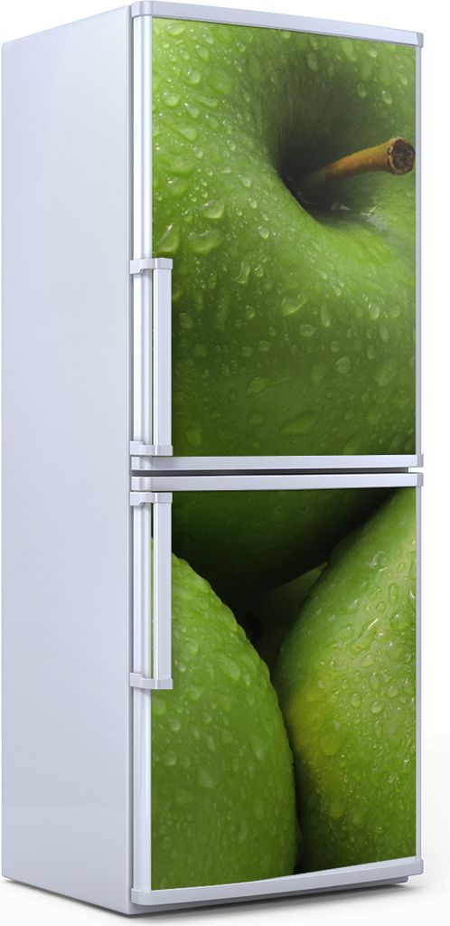 Kühlschrankdekoration 60x180 cm Aufkleber auf dem Kühlschrank - grüner Apfel Obst
