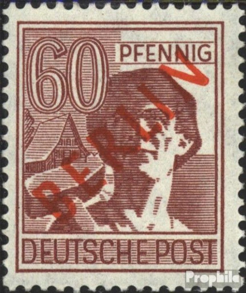Briefmarken Berlin (West) 1949 Mi 31 postfrisch Rotaufdruck
