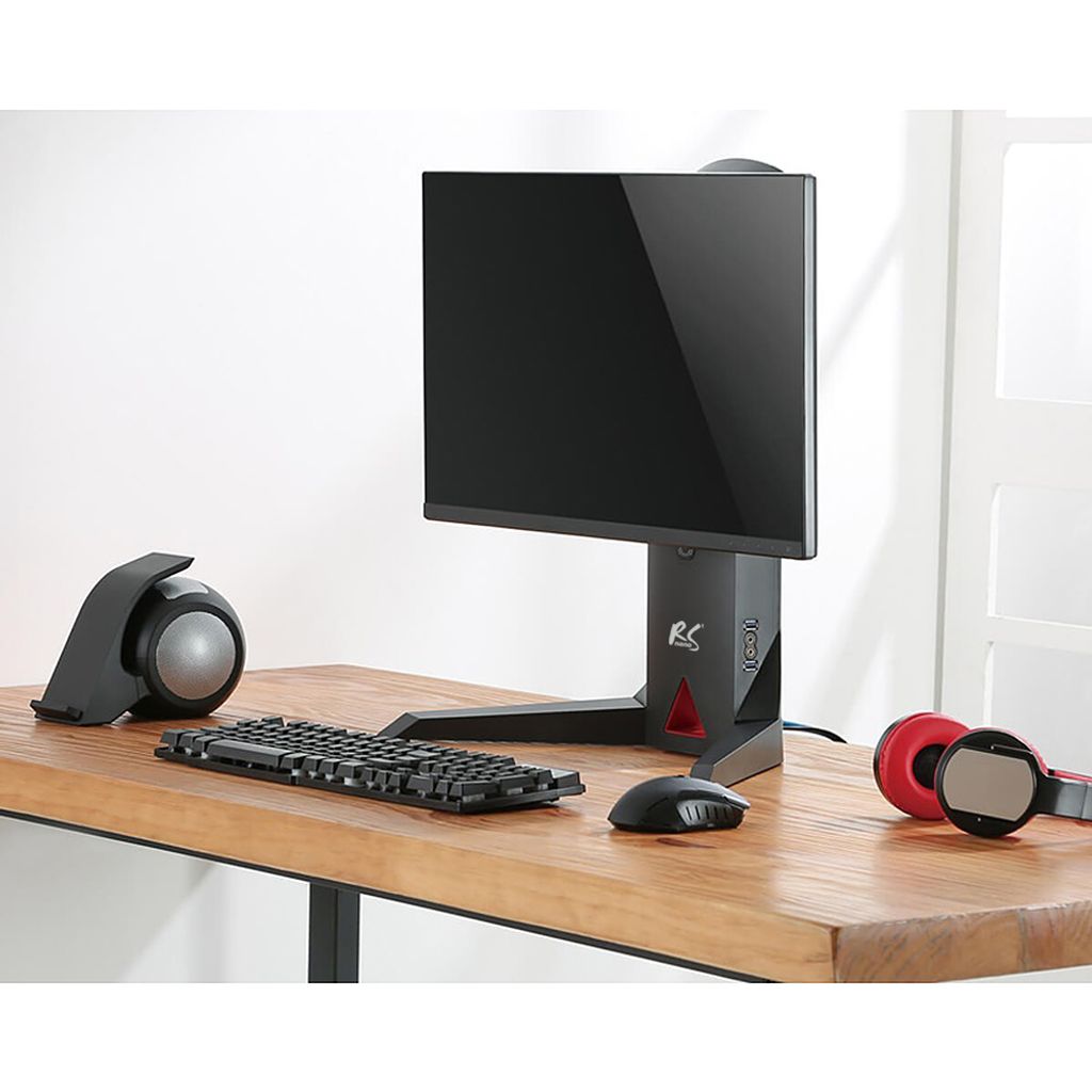 Monitor Standfuß Ständer Halterung Stand mit USB 3.0 Mikrofon Kopfhörer PortFull Motion : Schwenkbar Neigbar Drehbar Höhe