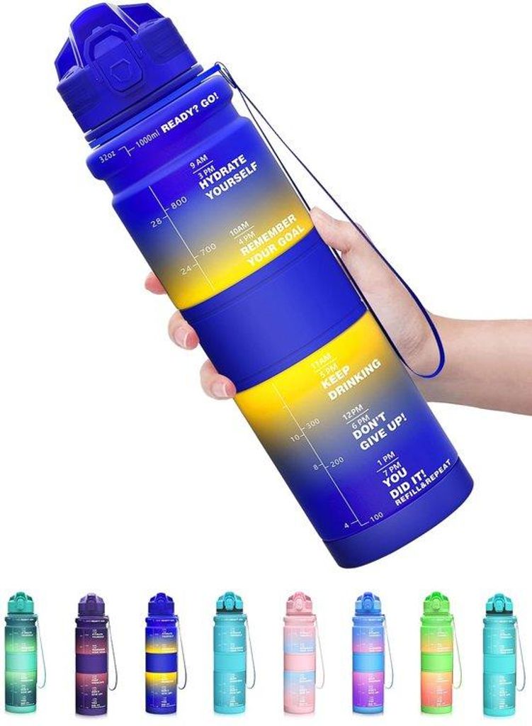 Kinder-Trinkflasche 500ml BPA-frei mit Zeitmarkierung