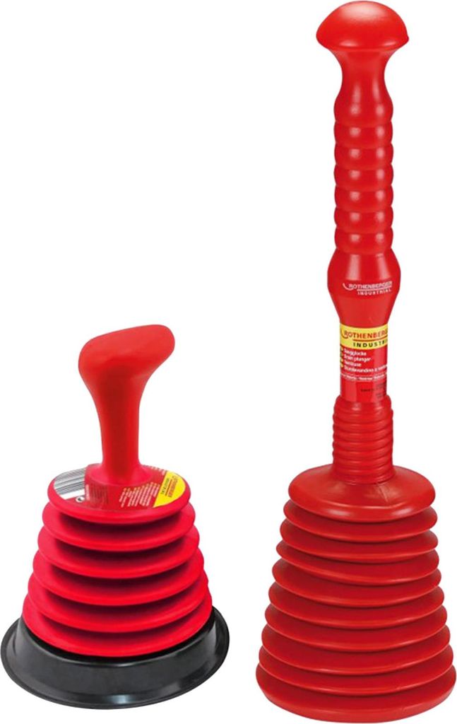 ROTHENBERGER Industrial 2 x Pümpel: 1 x RoPü Mini für Waschbecken und Dusche | 1 x RoPü Maxi für Toilette | Pömpel | Abfluss - Reiniger zum B...