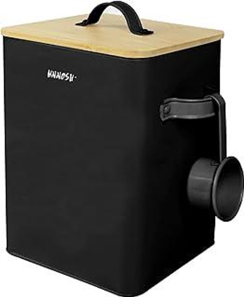 Waschpulver Aufbewahrungsbox 6,5 L - Schwarz Waschpulver Box mit Deckel & Waschmittel Dosierhilfe – Waschmittelbox Perfekte Aufbewahrung für Was...