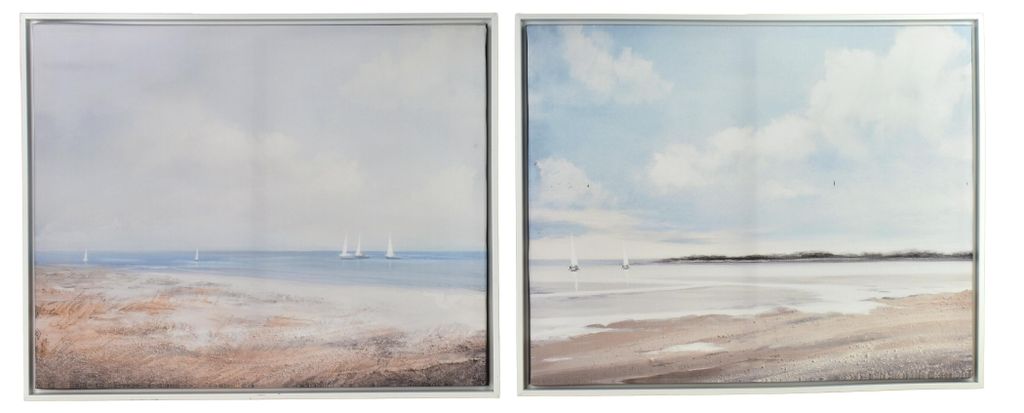 Wandbild-Set Leinwand INGA Meer 40x50 cm Beige-Blau 2er-Set