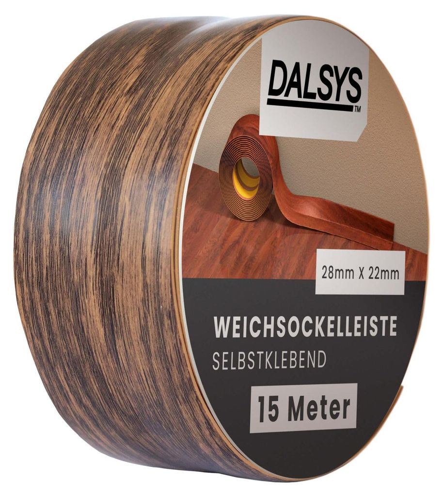 Dalsys Weichsockelleiste selbstklebend 15m Kastanie - Produktbild 