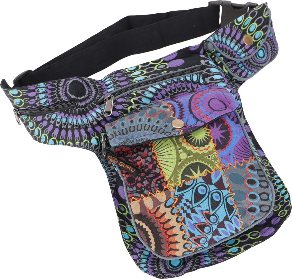 Stoff Sidebag & Patchwork Hüfttasche, Goa Gürteltasche, Produktbild 