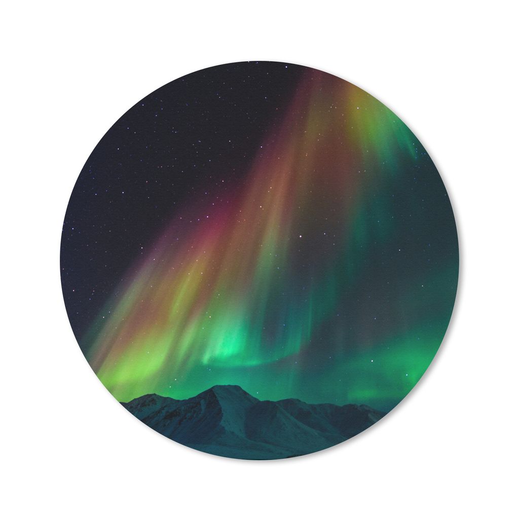 MuchoWow Mauspad Mousepad Regenbogen - Aurora - Sternenhimmel 20x20 cm - Mousepads - Maus Mat - Pad - Mausunterlage - Schreibtischmatte