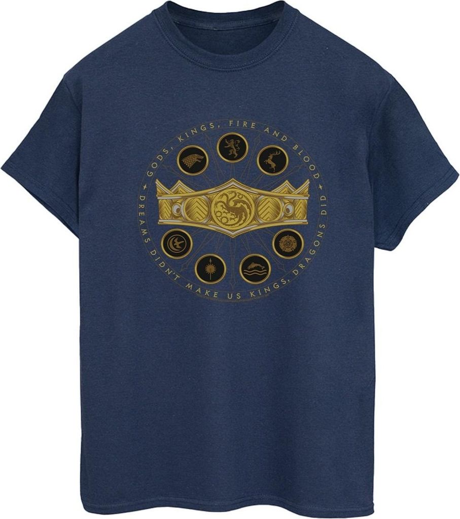 Game Of Thrones: House Of The Dragon - "Gods Kings Fire And Blood" T-Shirt für Damen BI26005 (M) (Marineblau)