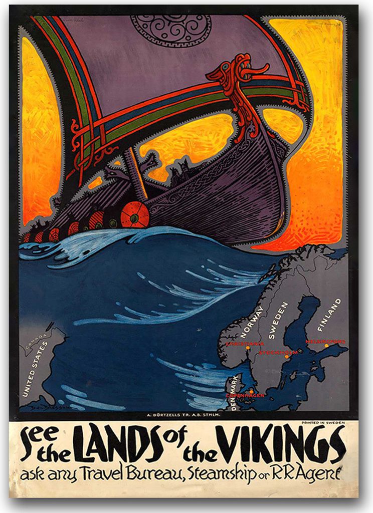 Poster - Canvas - Leinwand - 59,4 cm x 84,1 cm - Fotoposter - Leinwandkunst - Schweden Thor Viking Skandinavien