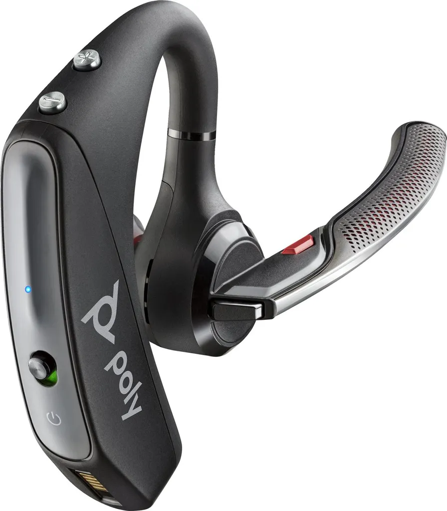 Oreillette Bluetooth Poly Voyager 5200 Pro avec chargeur USB-A noir