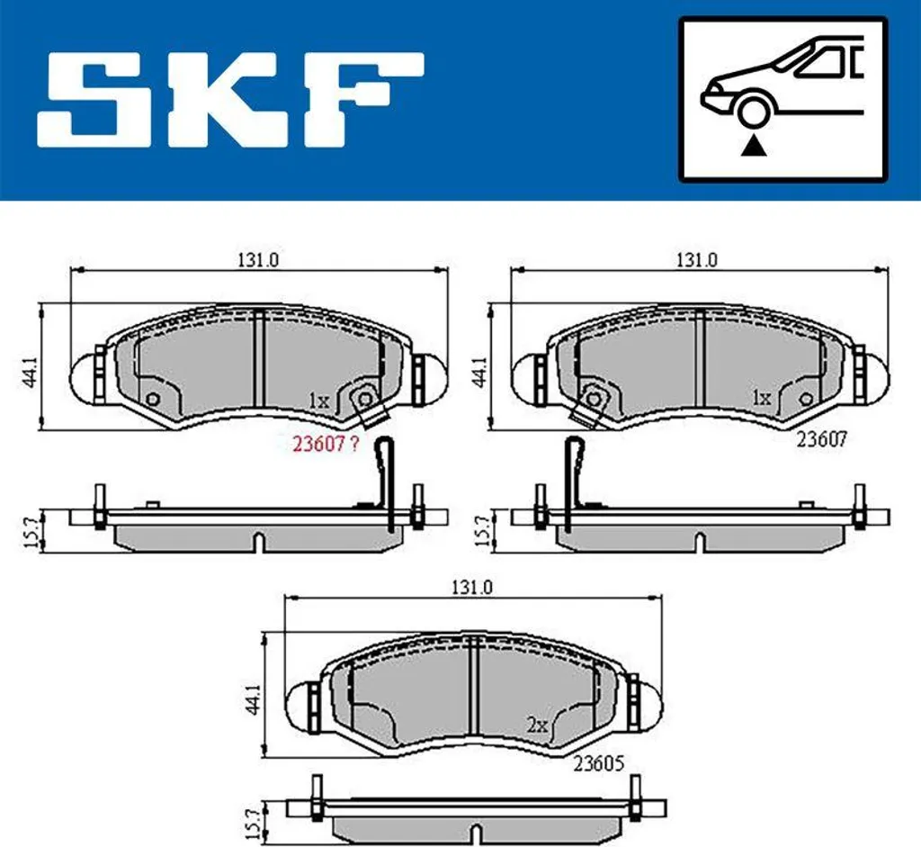 Réparez votre Freinage Agila A : Plaquettes SKF OE 9214835 Silencieuses