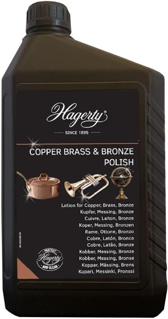 Hagerty COPPER, BRASS & BRONZE POLISH 2000ml I Effiziente Bronze Messing Kupfer-Politur für erneuerten Glanz I Polierpaste für Deko Musikinstrumente