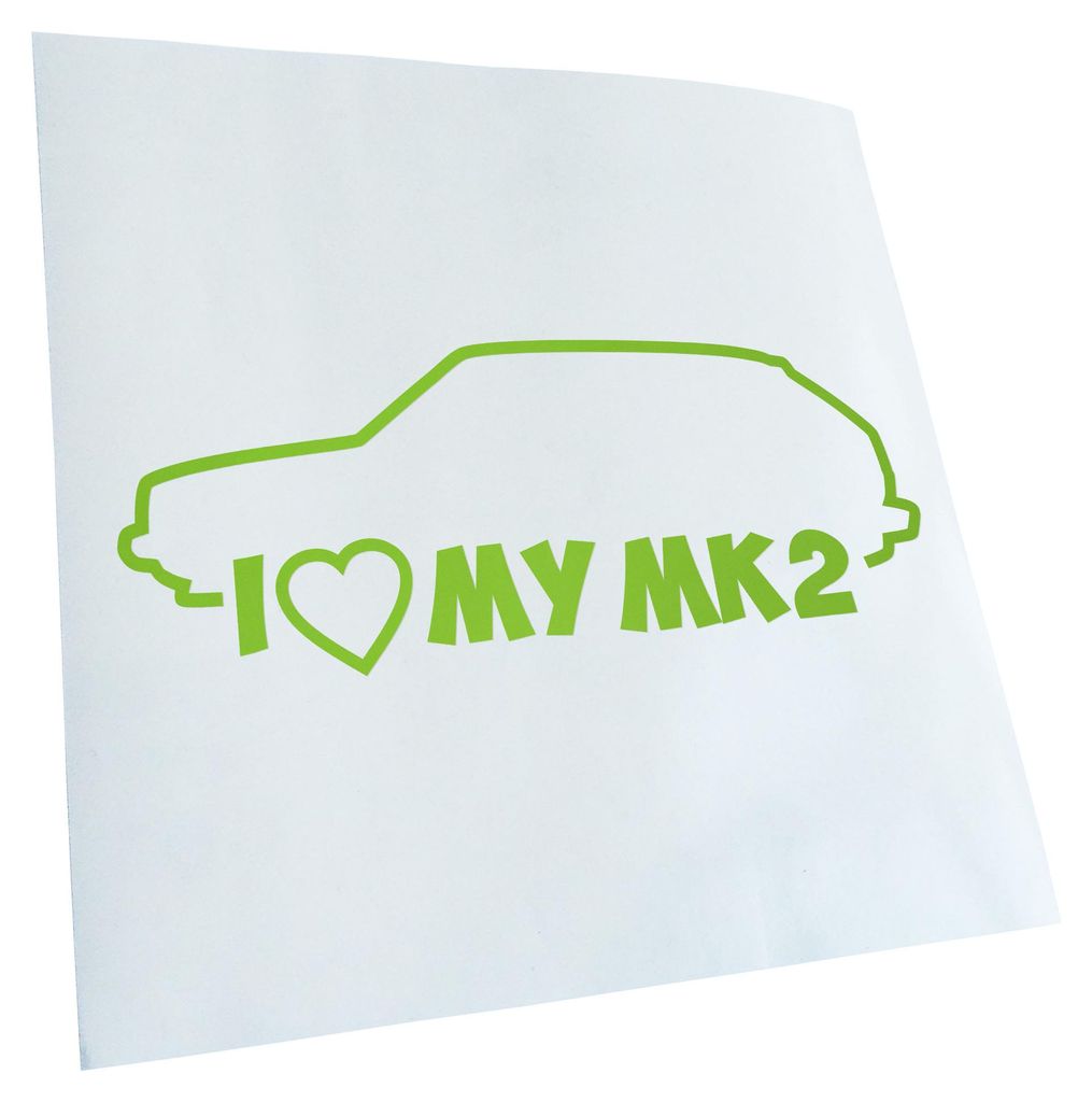 Kiwistar - Autoaufkleber - I Love My MK2 Heckscheibenaufkleber - Aufkleber für Auto Kfz Fahrrad, LKW, Truck Mofa