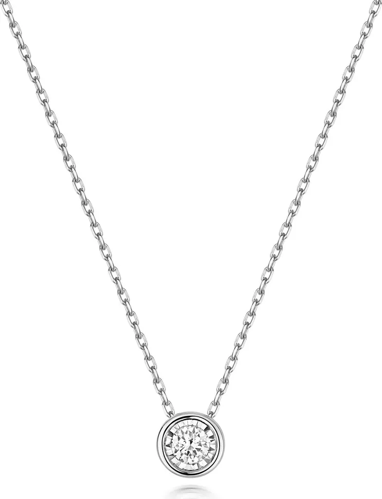 Collier Or Blanc et Diamant pour Femme - Cadeau Idéal Bijou de Luxe