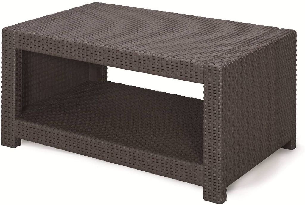 Allibert Lounge-Tisch "Monaco" Braun Kunststoff Rattanoptik Produktbild 