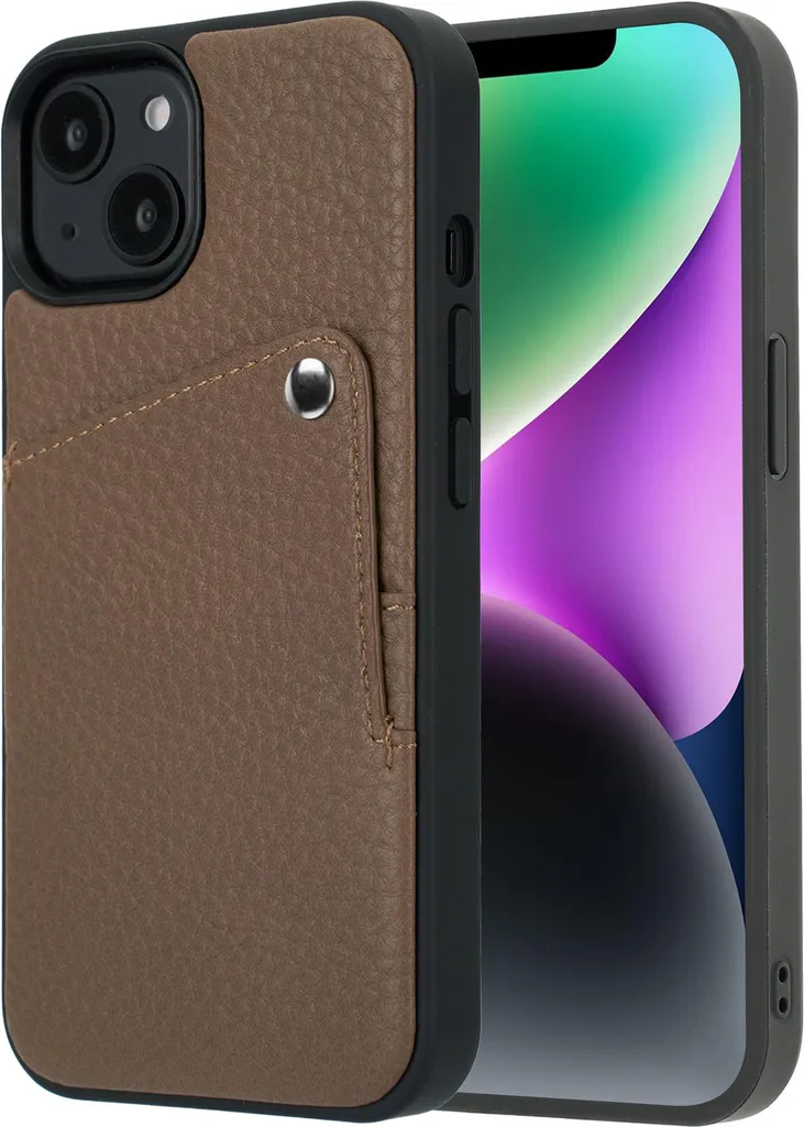Selencia Riva Back Cover iPhone 14/13 Mocha Brown | Custodia Porta Carte