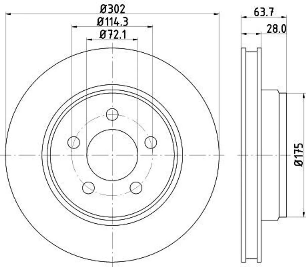 Disque de frein HELLA 8DD 355 119-241 pour Jeep Cherokee KK 52109938AB