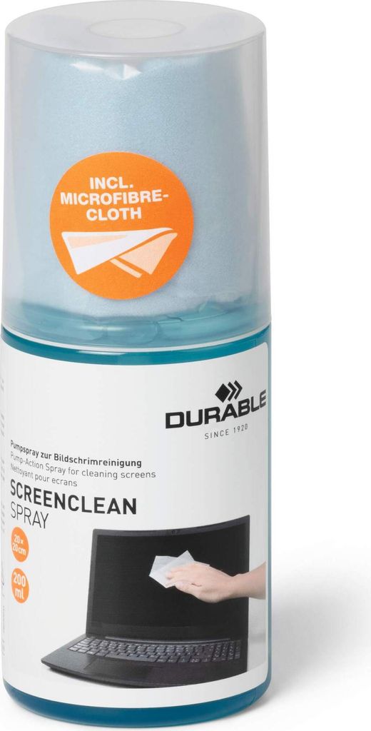 DURABLE Bildschirmreinigungsset 200ml, 582300 farbig Produktbild 