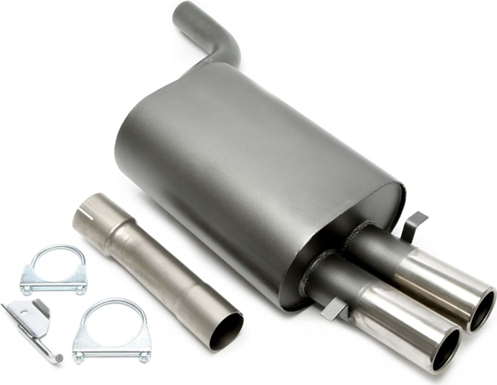 Sportauspuff 2x76mm rund gebördelt mit ABE für BMW 5er E39 Produktbild 