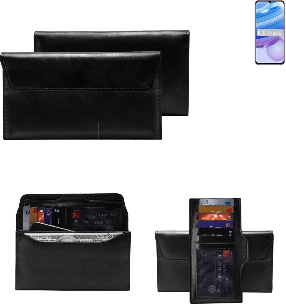 K-S-Trade Handy Hülle kompatibel mit Xiaomi Redmi 10X Pro Schutz Hülle Tasche Schutz Case Handytasche Kunstleder schwarz, 1x