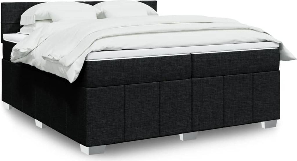 Maison Exclusive - Boxspringbett mit Matratze Schwarz 200x200 cm Stoff