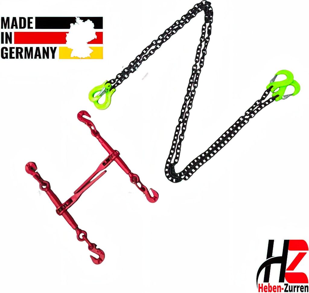 Zurrketten Spannketten Sets – 6mm / 3m / 2xZurrketten Spannketten 2-teilig schwarz GK8