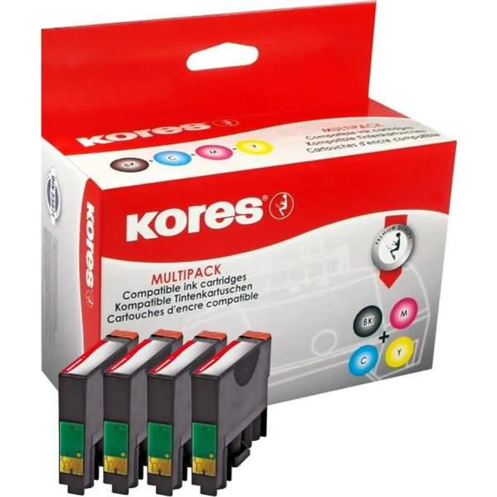 Pack Encre Kores G1617KIT compatible Epson T1291 T1294 XL 4 Couleurs