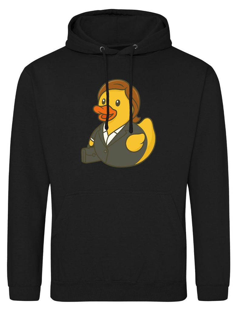 Huuraa Uni Hoodie Quietscheente Chefin Comic Gummiente M Deep Black Vegan Sweatshirt Geschenkidee