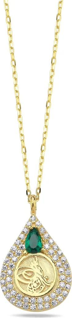 Collier Tughra Argent 925 plaqué or - Bijou hypoallergénique et durable