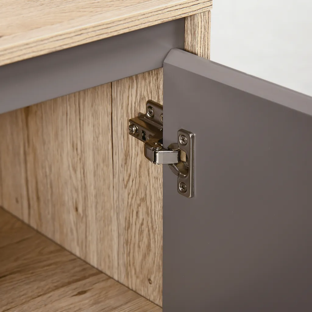 Meuble Sous-Vasque Design Chêne Clair 60 cm avec Rangement Modulable - 12