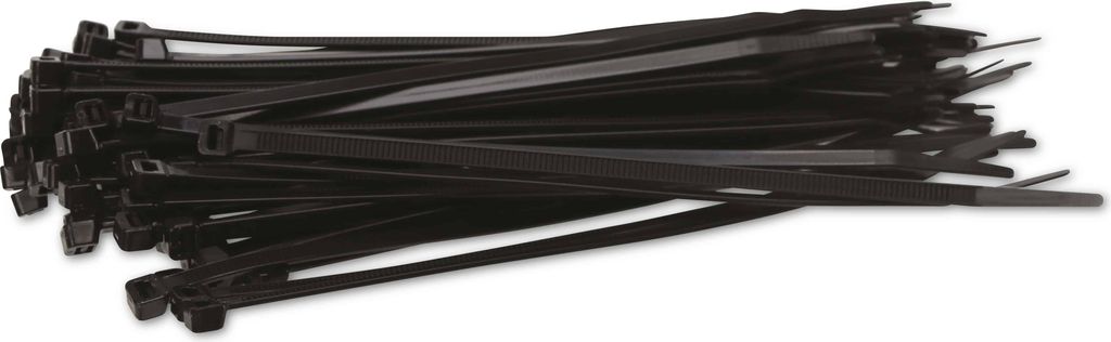 KSS Kabelbinder-Sortiment Polyamid 6.6, schwarz, 190x4,8, UV-beständig, 100 Stück