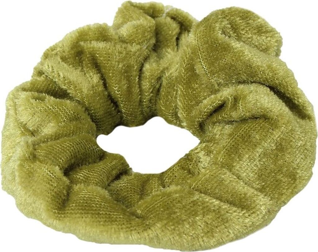 Samt Haargummis Zopf-Halter Scrunchie Velour Grün Produktbild 