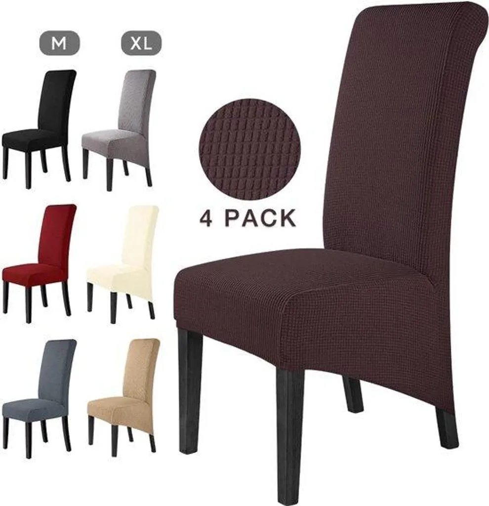 Chaises de salle à manger encastrables XL marron lot de 4 pratiques