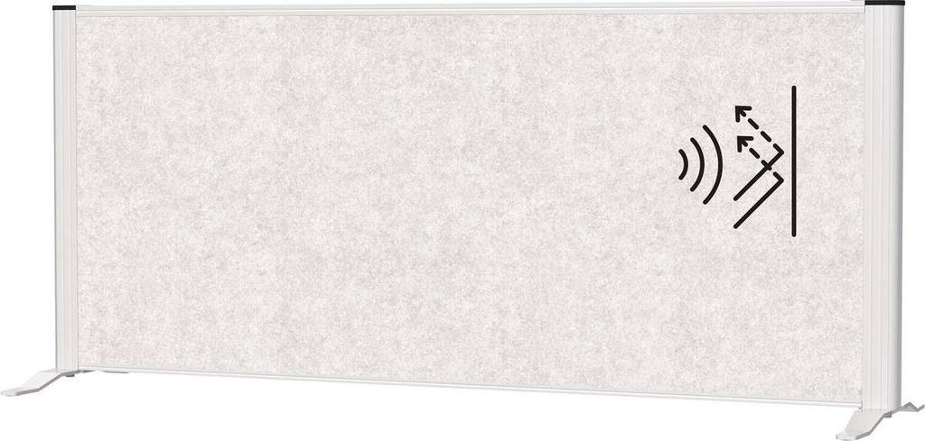 MAUL Sideboard-Trennwand MAULconnecto Akustik hellgrau Standfuß 120 x 35 x 52.75 cm silber