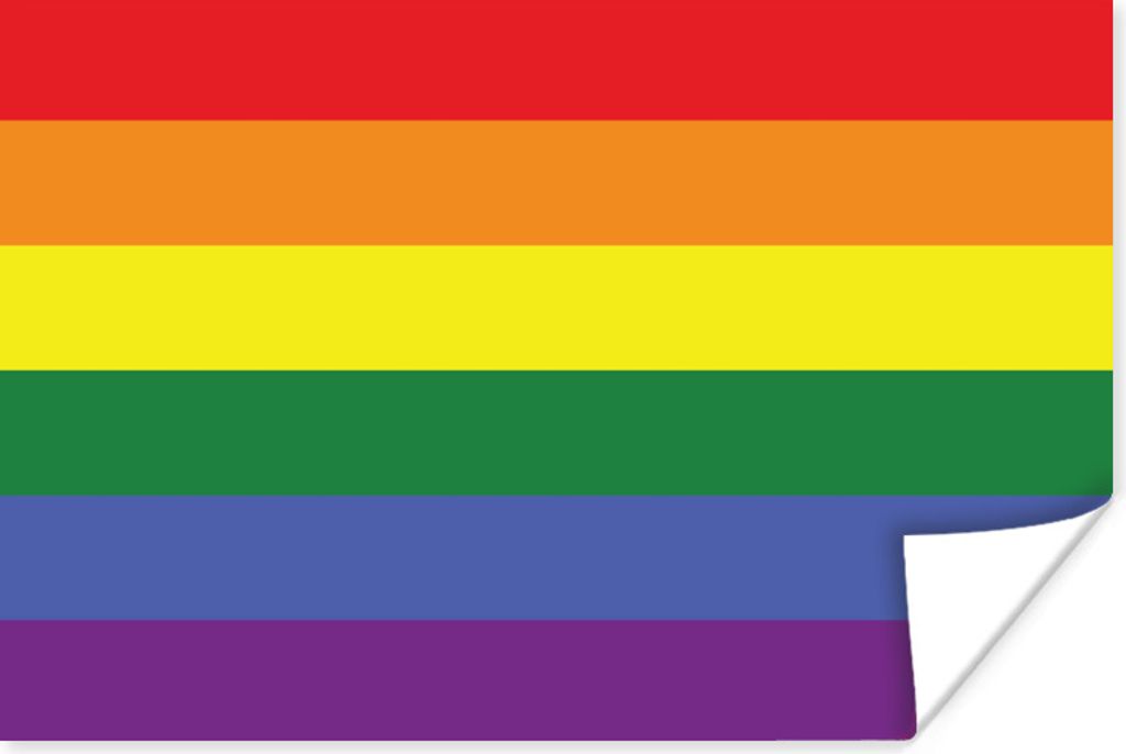 MuchoWow Poster Regenbogenflagge - Stolzflagge - Liebe 60x40 cm - Schlafzimmerdekoration