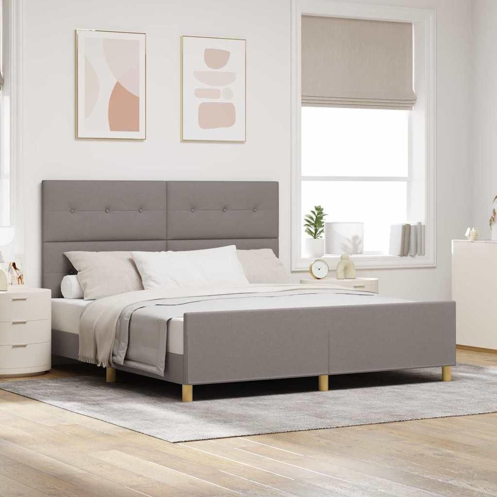 Maison Exclusive - Bettgestell mit Kopfteil Taupe 180 x 200 cm Stoff