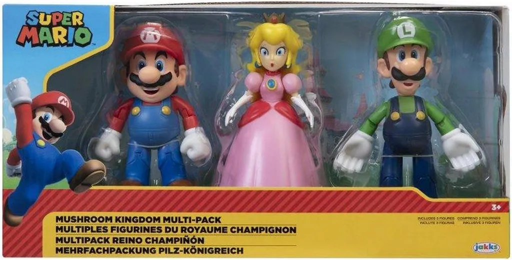 Pack 3 Figurines Super Mario 10cm - Qualité Jakks Pacific sans Fragilité