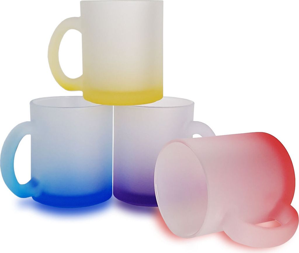 Matte Glastasse für Sublimation mit gelben Farbverlauf -  Produktbild 