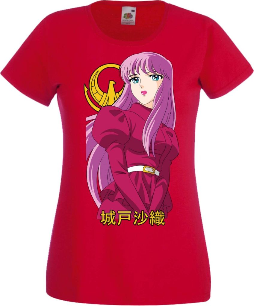 Damen T-Shirt Manga Anime Saint Anime Seiya Athena Saint Anime Seiya Athena, Lady L / Rot