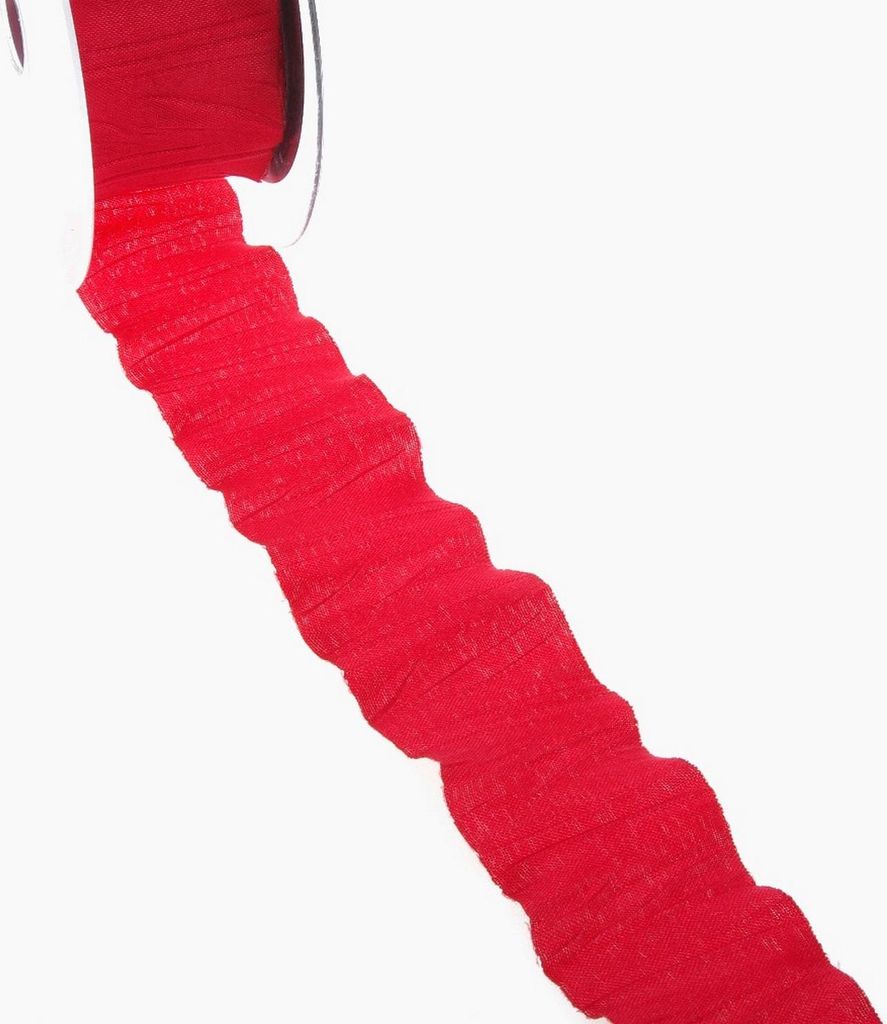 Dekoband Plissee - rot - 40mm 20m Rolle - 95000-40-09