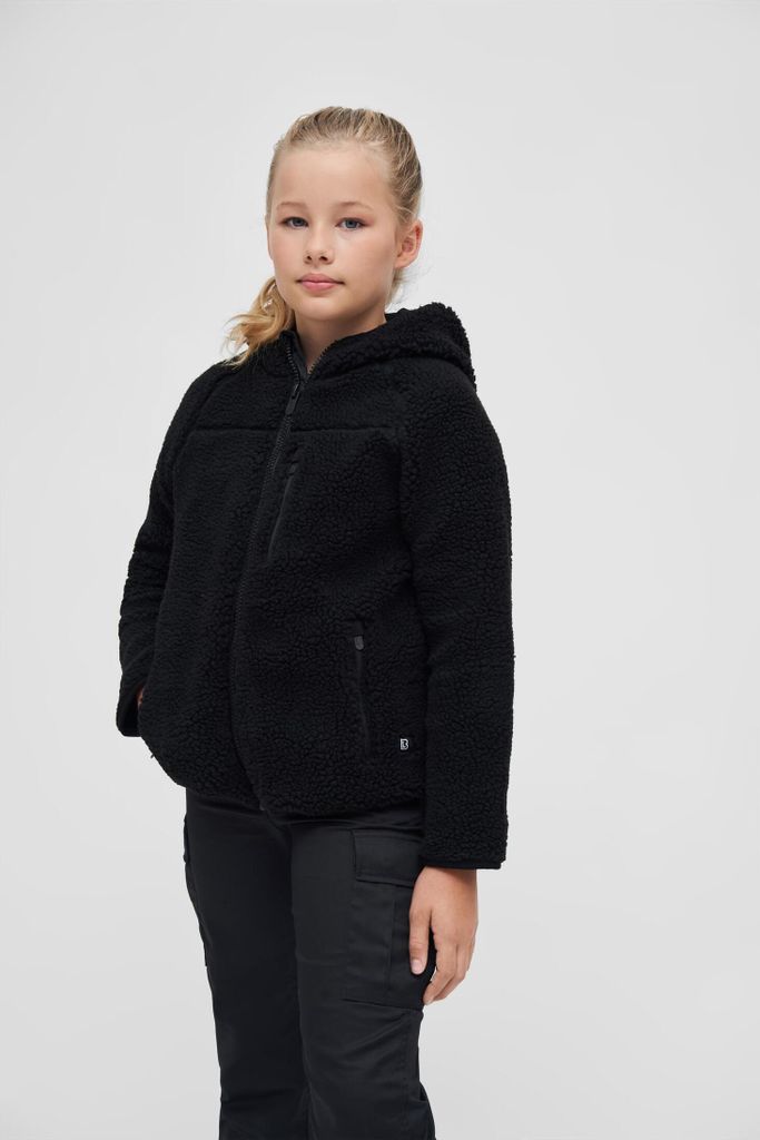 Dětský kabát Brandit Kids Teddyfleecejacket Hood black - Obrázek produktu 
