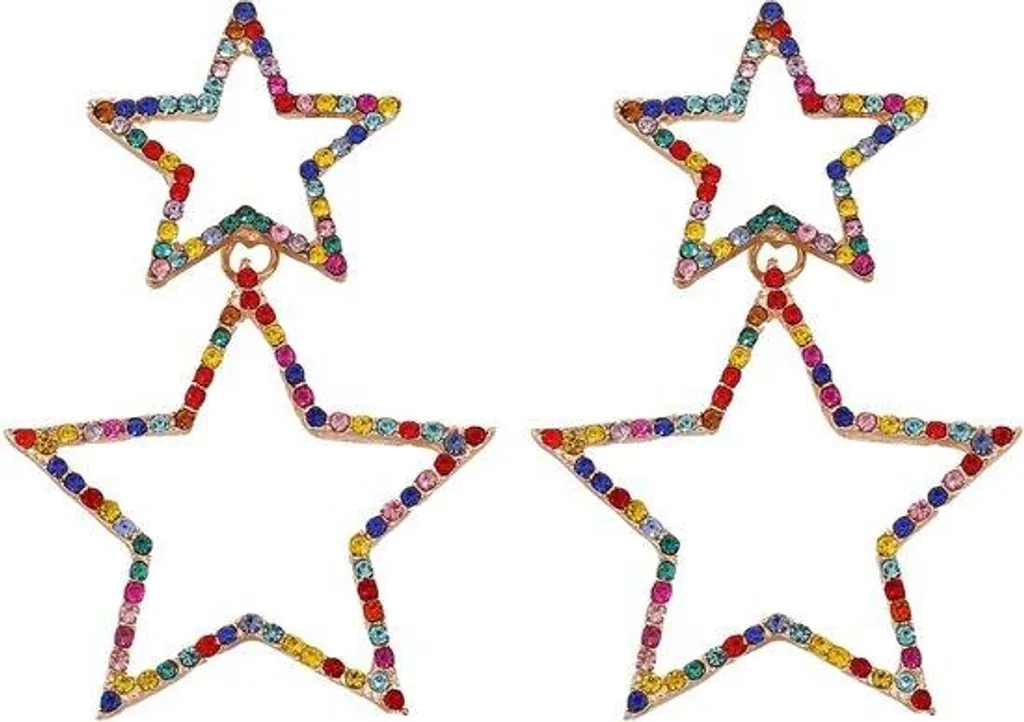 Boucles d'oreilles étoiles en argent brillant pour femme style Voyage