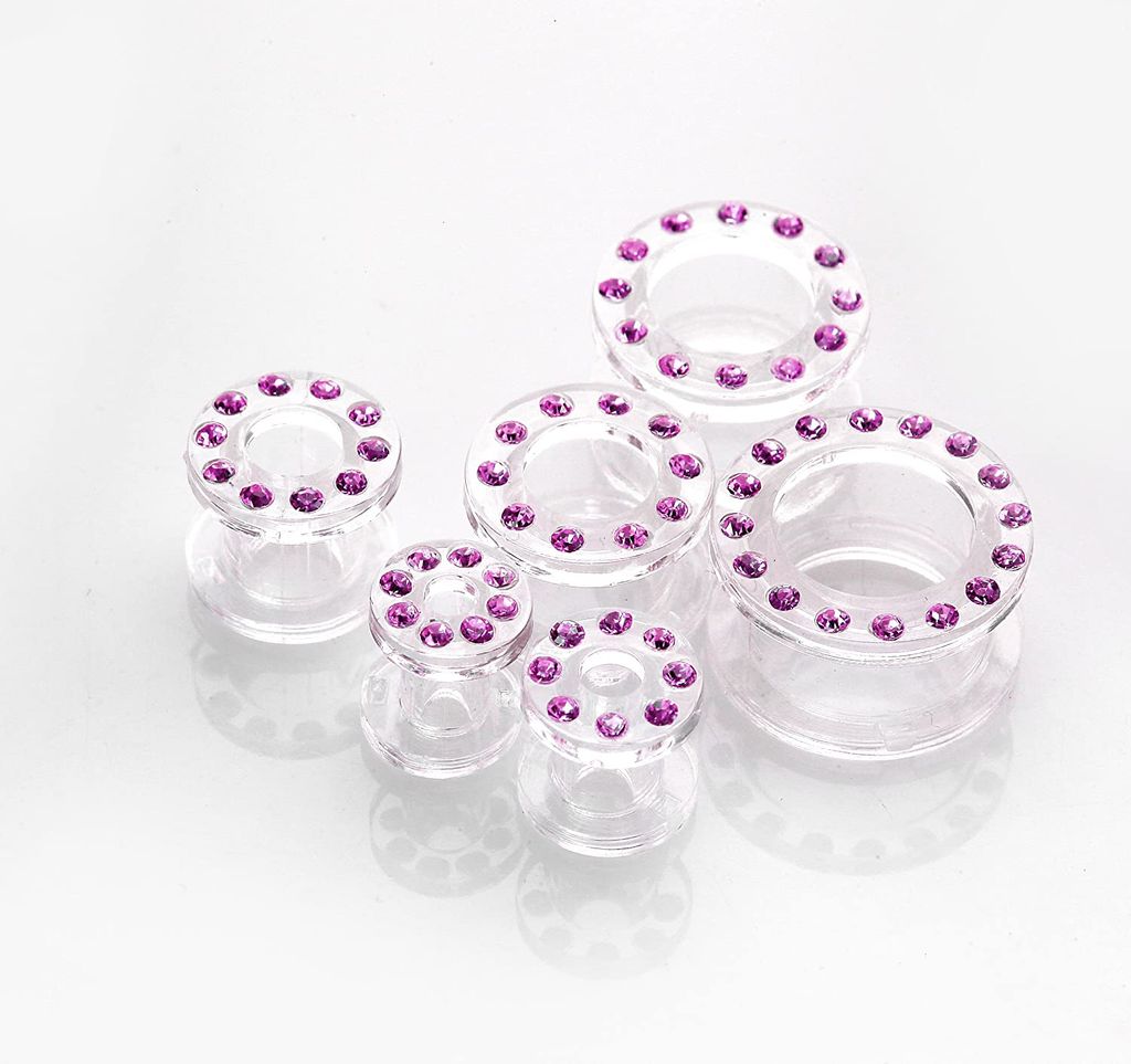 Eeddoo Glitzer Flesh Tunnel - Acryl Ohr Tunnel Für Gedehnte Ohren In 5 Farben